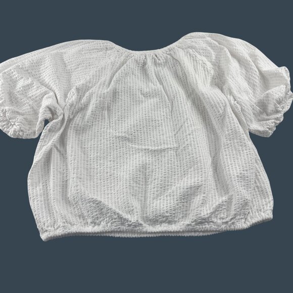 Loft Womens Textured White Crop Top XL Cotton - Picture 3 of 5